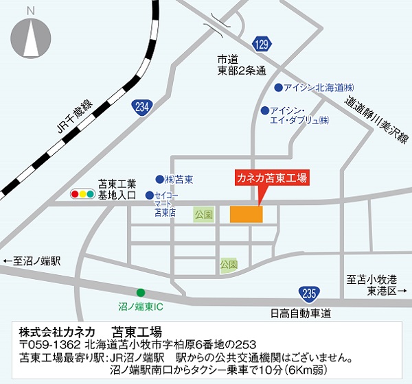苫東工場の地図