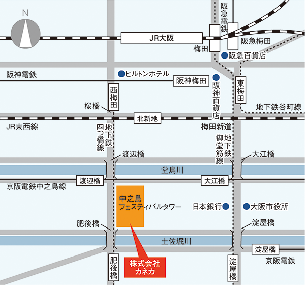 大阪本社の地図