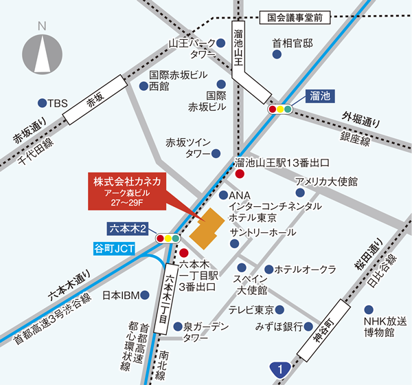 東京本社の地図