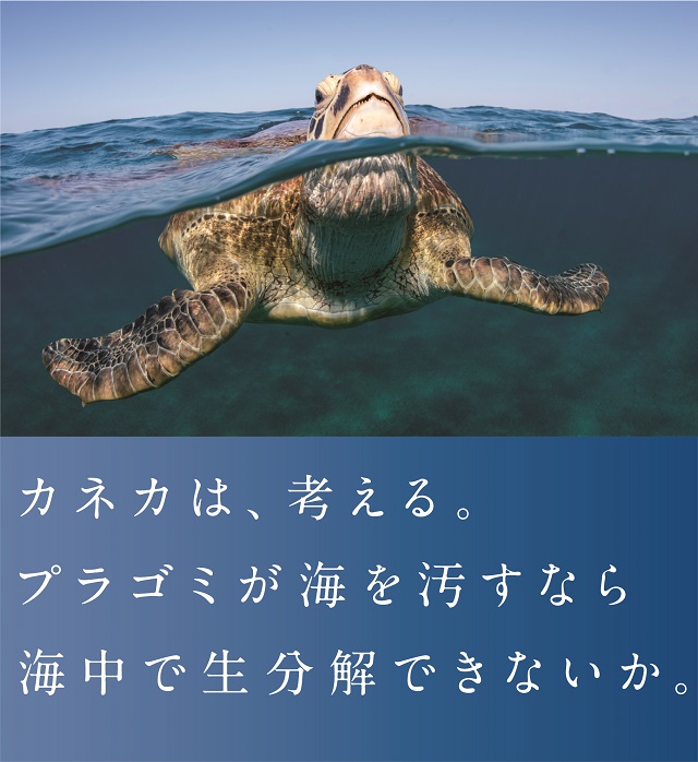 カネカ生分解性バイオポリマー Green Planet®のご紹介　カネカは、考える。プラゴミが海を汚すなら海中で生分解できないか。