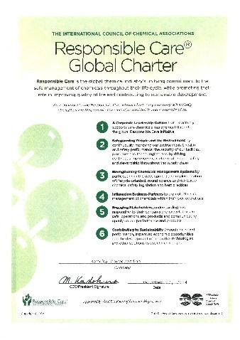 Signed the Responsible Care Global Charter revised in 2014