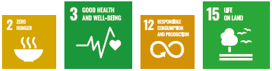 2.ZERO HUNGER,3.GOOD HEALTH AND WELL-BEING,12.RESPONSIBLE CONSUMPTION & PRODUCTION,15.LIFE ON LAND
